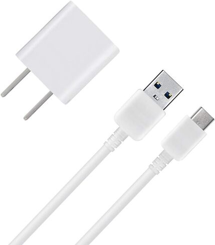 Genuine Charging 1A Wall Kit Upgrade Compatible with Samsung SM-A102U as a Replacement Plus Detachable Hi-Power USB-C 2.0 Data Sync Cable! (White 110-240v) in Saudi Arabia