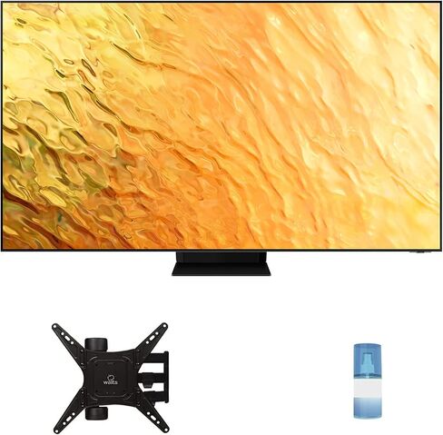 SAMSUNG QN65QN800BFXZA 65" 8K QLED Quantum Mini LED HDR Smart TV with a Walts TV Medium Full Motion Mount for 32"-65" Compatible TV's (2022) in Saudi Arabia