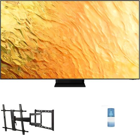 SAMSUNG QN65QN800BFXZA 65" 8K QLED Quantum Mini LED HDR Smart TV with a Walts TV Medium Full Motion Mount for 32"-65" Compatible TV's (2022) in Saudi Arabia