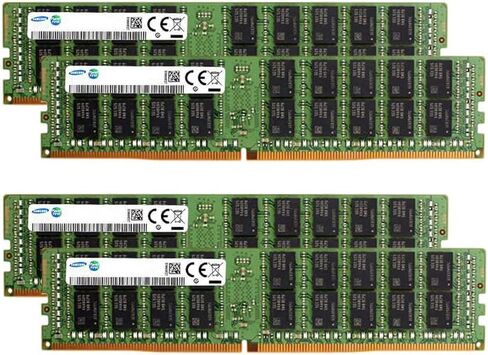 حزمة ذاكرة سامسونج مع ذاكرة 128 جيجابايت (4 × 32 جيجابايت) DDR4 PC4-21300 2666 ميجا هرتز متوافقة مع خوادم HP ProLiant DL360 G10، DL380 G10، DL120 G10، ML350 G10 in Saudi Arabia