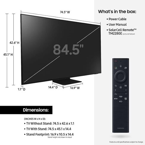SAMSUNG 85-Inch Class Neo QLED 4K QN85B Series Mini LED Quantum HDR 24x Smart TV with Alexa Built-in (QN85QN85BAFXZA, 2022 Model) (Renewed) in Saudi Arabia