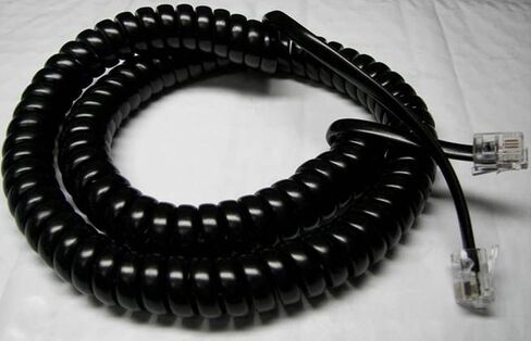 10 Pack of Black 12' Ft Handset Cords Compatible with Samsung Phone Falcon iDCS 8D 18D 28D DCS Prostar Basic LCD STD 7B 12B 24B 12 24 Keyset Tail/Lead/Leader Series Curly Coil Lot by DIY-BizPhones in Kuwait