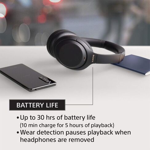 Sony WH-1000XM4 Wireless Noise Canceling Overhead Headphones - Black (Renewed) in Saudi Arabia