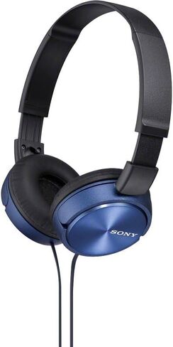 Sony Foldable Headphones with Smartphone Mic and Control - Metallic Blue in Kuwait