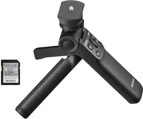 Sony ZV-E10 Mirrorless Camera with 16-50mm Lens, Black Bundle with ACCVC1 Vlogger Accessory Kit Shooting Grip - 64GB SD Card in Saudi Arabia