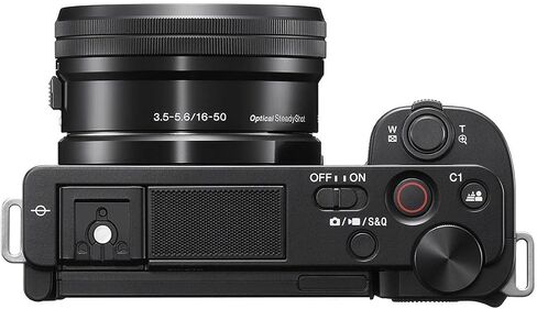 Sony ZV-E10 Mirrorless Camera with 16-50mm Lens, Black Bundle with ACCVC1 Vlogger Accessory Kit Shooting Grip - 64GB SD Card in Saudi Arabia