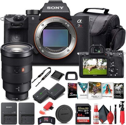Sony Alpha a7R IV Mirrorless Digital Camera (Body Only) (ILCE7RM4/B) + Sony FE 24-70mm Lens + 64GB Memory Card + NP-FZ-100 Battery + Corel Photo Software + Case + External Charger + More (Renewed) in Saudi Arabia