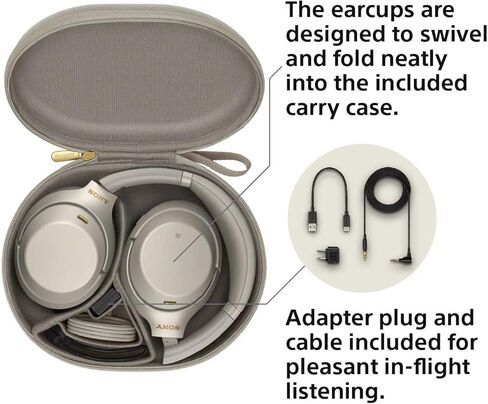 Sony WH1000XM3 Noise Cancelling Headphones : Wireless Bluetooth Over the Ear Headset – Silver (2018 Version) in Kuwait