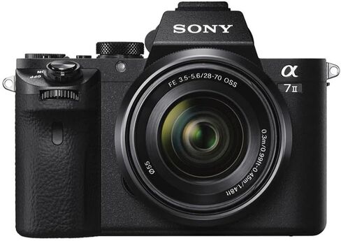 كاميرا سوني ألفا a7II الرقمية بدون مرآة مع عدسة 28-70 ملم f/3.5-5.6 وحزمة بطاقة SD سعة 64 جيجابايت من سانديسك (عنصران) in Saudi Arabia