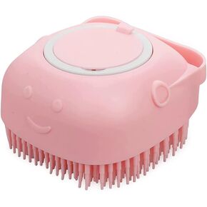 Pet Bath Massage Brush Puppy Dog Cat Grooming Soft (Blue) (pink)