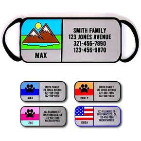 LYP Soundless Slide-On Collar Dog ID Tag - Designer Deep Engraved Silicone – Engraving Will Last - Pet ID Tags, Dog Tags, Cat Tags (Mountain, Small)