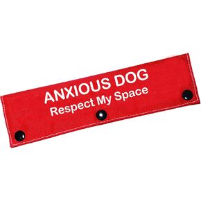 Funny Dog Leash Sleeve Anxious Dog Respect My Space Dog Leash Wrap Wrap Alert Hanging ID Patch Tag (Respect My Space-YE Sleeve)