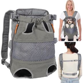 Dog Carrier Backpack - Legs Out Front - Facing Pet Carrier Backpack for Small Medium Large Dogs, Airline Approved Handsa - Canvas Mesh Free Cat Travel Bag for Walking Hiking Bike and Motorcycle in Kuwait