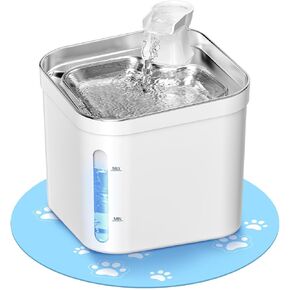 نافورة مياه للقطط من بيتنيمال، 74 أونصة/2.2 لتر 304 من الفولاذ المقاوم للصدأ للقطط مع مستوى الماء، نافورة مياه أوتوماتيكية هادئة للحيوانات الأليفة مع حصيرة من السيليكون، نافورة للحيوانات الأليفة للقطط والكلاب والحيوانات الأليفة المتعددة in Kuwait