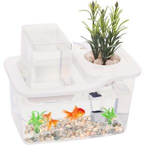 تصميم مدروس صغير لنظام زراعة أكوابونيك داخلي للأسماك - مجموعة النظام البيئي أعلى الطاولة للنباتات المائية والأسماك - خزان أسماك أكوابونيك ذاتي السقي - حوض أسماك النظام البيئي in Kuwait