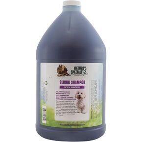Nature's Specialties Bluing Ultra Concentrated Dog Shampoo for Pets, Makes up to 16 Gallons, Natural Choice for Professional Groomers, Optical Brightener, Made in USA, 1 gal in Kuwait