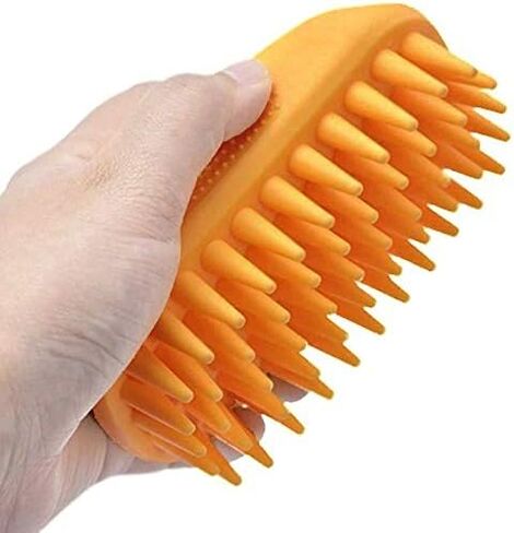 Pet Silicone Shampoo Brush for Long & Short Hair Medium Large Pets Dogs Cats,Shower Wash Curry Brush,Dog hair Products Accessories Dog Back Massage for Long & Short Hair Small Large Pets Dogs(Green) in Kuwait