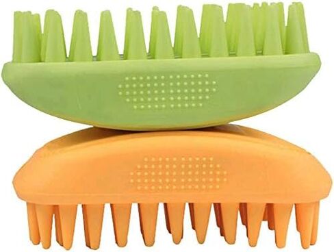 Pet Silicone Shampoo Brush for Long & Short Hair Medium Large Pets Dogs Cats,Shower Wash Curry Brush,Dog hair Products Accessories Dog Back Massage for Long & Short Hair Small Large Pets Dogs(Green) in Kuwait