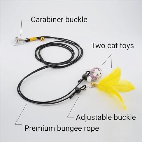 SVD.PET لعبة القط المعلقة على الباب، سلك مرن تفاعلي قابل للاستبدال، لعبة القط الفأر النطاط، لعبة القط المعلقة لتخفيف التوتر مع حبل بنجي in Kuwait