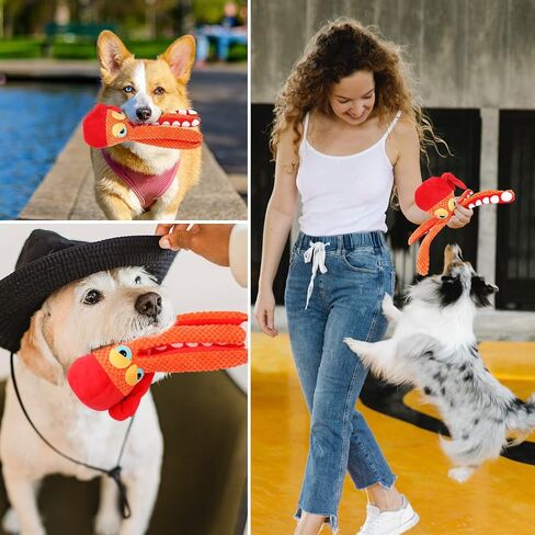 Apetpup Squeaky Dog Toys, Octopus Plush Dog Toy, Durable Interactive Dog Chew Toys for Small Medium Large Dogs Reduce Boredom and Cleaning Teeth in Saudi Arabia