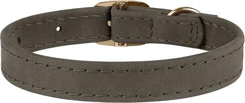 Murom Cat Collar Adjustable Soft Genuine Leather Pet Collars for Cats Kitten Puppy Small Dogs (Dark Gray) in Kuwait