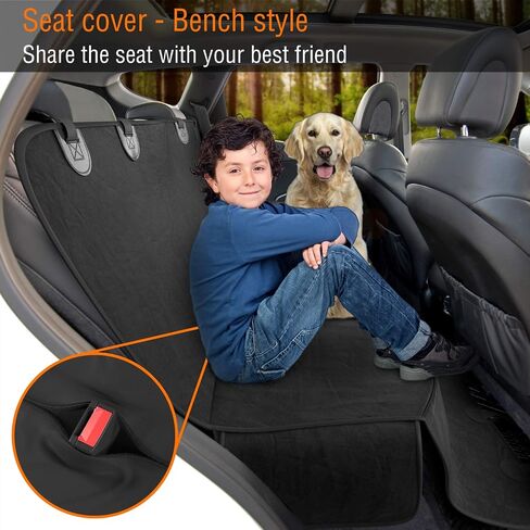 Active Pets Dog Car Seat Cover - Waterproof Cotton Seat Protector for Cars, SUVs, Trucks - Universal Fit - XL, Black in Kuwait