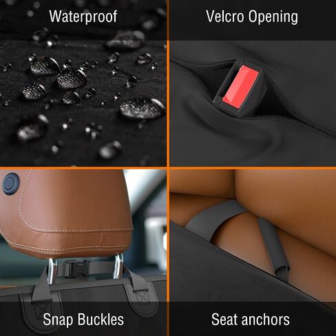 Active Pets Dog Car Seat Cover - Waterproof Cotton Seat Protector for Cars, SUVs, Trucks - Universal Fit - XL, Black in Kuwait
