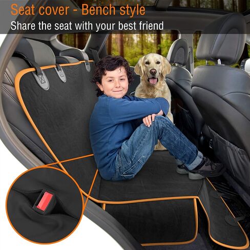 Active Pets Dog Car Seat Cover - Waterproof Cotton Seat Protector for Cars, SUVs, Trucks - Universal Fit - XL, Black in Kuwait