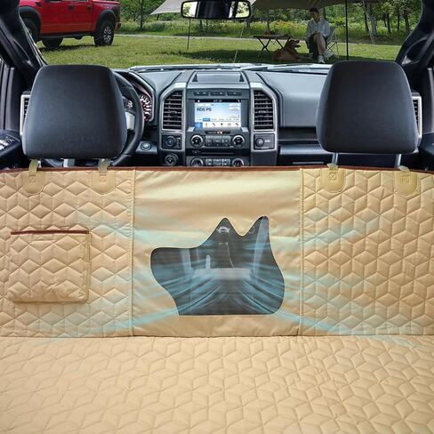 Meginc Dog Car Seat Cover for Trucks, Dog Seat Cover for Back Seat F150 Ram 1500, Waterproof Dog Hammock for Truck Crew Cab with Mesh Window Heavy Duty Seat Cover for F-Series/GMC Sierra/Silverado in Kuwait