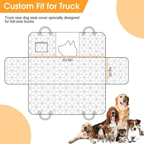 Meginc Dog Car Seat Cover for Trucks, Dog Seat Cover for Back Seat F150 Ram 1500, Waterproof Dog Hammock for Truck Crew Cab with Mesh Window Heavy Duty Seat Cover for F-Series/GMC Sierra/Silverado in Kuwait