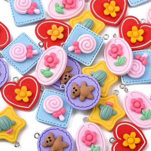 LiQunSweet 18 Pcs 9 Styles Opaque Resin Animal Pet Charms Mixed Cute 3D Dog Puppy Charms for Earrings Jewelry Making in Saudi Arabia