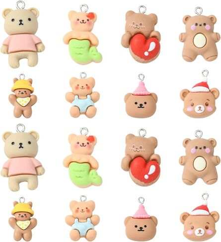 LiQunSweet 18 Pcs 9 Styles Opaque Resin Animal Pet Charms Mixed Cute 3D Dog Puppy Charms for Earrings Jewelry Making in Kuwait