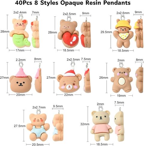 LiQunSweet 18 Pcs 9 Styles Opaque Resin Animal Pet Charms Mixed Cute 3D Dog Puppy Charms for Earrings Jewelry Making in Kuwait