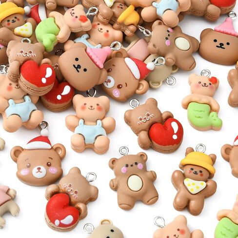 LiQunSweet 18 Pcs 9 Styles Opaque Resin Animal Pet Charms Mixed Cute 3D Dog Puppy Charms for Earrings Jewelry Making in Kuwait