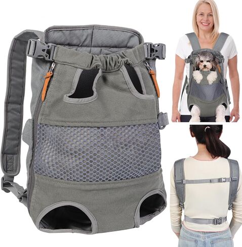 Dog Carrier Backpack - Legs Out Front - Facing Pet Carrier Backpack for Small Medium Large Dogs, Airline Approved Handsa - Canvas Mesh Free Cat Travel Bag for Walking Hiking Bike and Motorcycle in Kuwait