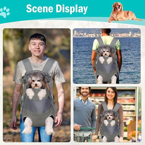 Dog Carrier Backpack - Legs Out Front - Facing Pet Carrier Backpack for Small Medium Large Dogs, Airline Approved Handsa - Canvas Mesh Free Cat Travel Bag for Walking Hiking Bike and Motorcycle in Kuwait