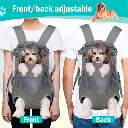 Dog Carrier Backpack - Legs Out Front - Facing Pet Carrier Backpack for Small Medium Large Dogs, Airline Approved Handsa - Canvas Mesh Free Cat Travel Bag for Walking Hiking Bike and Motorcycle in Kuwait