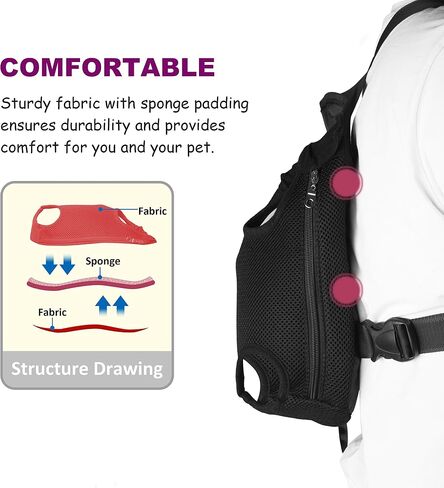 Legs Out Front-Facing Dog Carrier Hands-Free Adjustable Pet Backpack Carrier for Walking Hiking Bike and Motorcycle (Small) in Kuwait