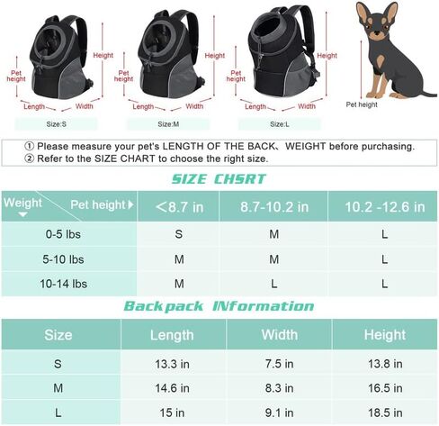 YUDODO Dog Front Carrier Backpack, Adjustable Breathable Dog Backpack in Kuwait