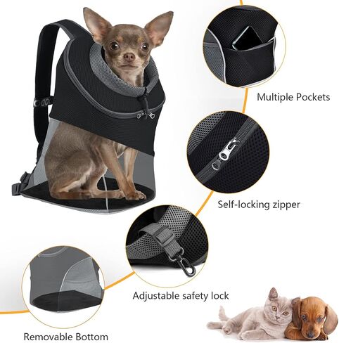 YUDODO Dog Front Carrier Backpack, Adjustable Breathable Dog Backpack in Kuwait