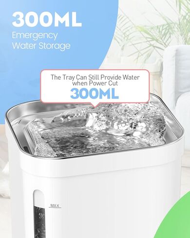 نافورة مياه للقطط من بيتنيمال، 74 أونصة/2.2 لتر 304 من الفولاذ المقاوم للصدأ للقطط مع مستوى الماء، نافورة مياه أوتوماتيكية هادئة للحيوانات الأليفة مع حصيرة من السيليكون، نافورة للحيوانات الأليفة للقطط والكلاب والحيوانات الأليفة المتعددة in Kuwait