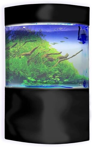Penn-Plax Water World Luxury Large Cylinder Acrylic Aquarium with Built-in Stand and Storage Top (LM11) – 360° View – Great for Freshwater and Saltwater Fish – 53 Gallons in Saudi Arabia