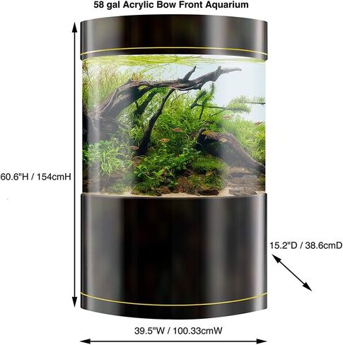 Penn-Plax Water World Luxury Large Cylinder Acrylic Aquarium with Built-in Stand and Storage Top (LM11) – 360° View – Great for Freshwater and Saltwater Fish – 53 Gallons in Saudi Arabia