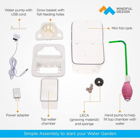 تصميم مدروس صغير لنظام زراعة أكوابونيك داخلي للأسماك - مجموعة النظام البيئي أعلى الطاولة للنباتات المائية والأسماك - خزان أسماك أكوابونيك ذاتي السقي - حوض أسماك النظام البيئي in Kuwait