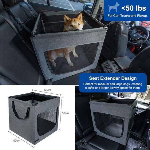Cathpetic Car Seat for Dogs - Large Dog Car Seat with Stable Structure, Waterproof Pet Car Seat for Back and Front Seat of The Car, Pickup and Trucks, Perfect Dog car seat for Medium and Large Dog in Kuwait