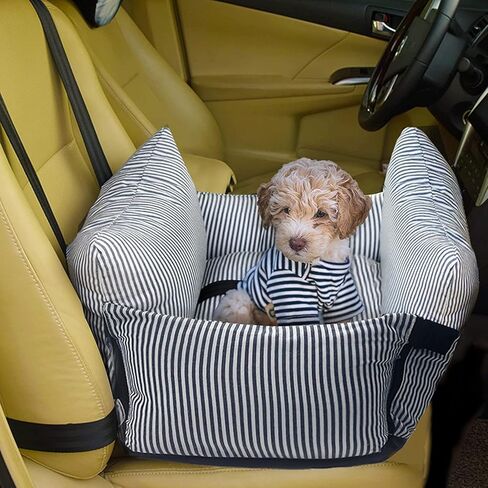 Dog Car Seat, Upgrade Pet Car Seat，Booster Pet Seat for Small & Medium Dogs, Car Seat for Dogs, Portable Pet Travel Safety Car Seat, Fully Detachable and Washable, Blue, S in Kuwait