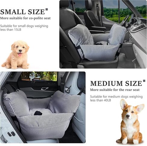 Dog Car Seat, Upgrade Pet Car Seat，Booster Pet Seat for Small & Medium Dogs, Car Seat for Dogs, Portable Pet Travel Safety Car Seat, Fully Detachable and Washable, Blue, S in Kuwait