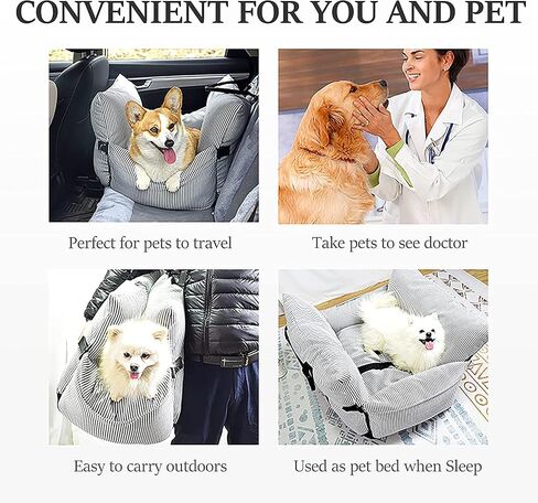 Dog Car Seat, Upgrade Pet Car Seat，Booster Pet Seat for Small & Medium Dogs, Car Seat for Dogs, Portable Pet Travel Safety Car Seat, Fully Detachable and Washable, Blue, S in Kuwait