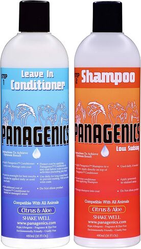 باناجينيكس | مجموعة شامبو وبلسم الحيوانات الأليفة (زجاجات سعة 16 أونصة) - آمنة لجميع الحيوانات، غير معطرة، تحتوي على الحمضيات والصبار in Kuwait