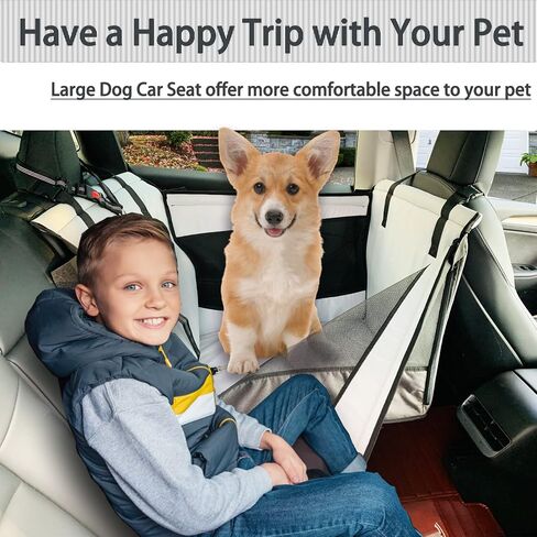 Dog Car Seat for Small Dog,Upgrade 2 in 1 Use Pet Car Booster Seat with Detachable Bottom Support Cushion for Car Back Seat,Elevated Dog Travel Car Seat with Adjustable Dog Car Seat Belt in Kuwait